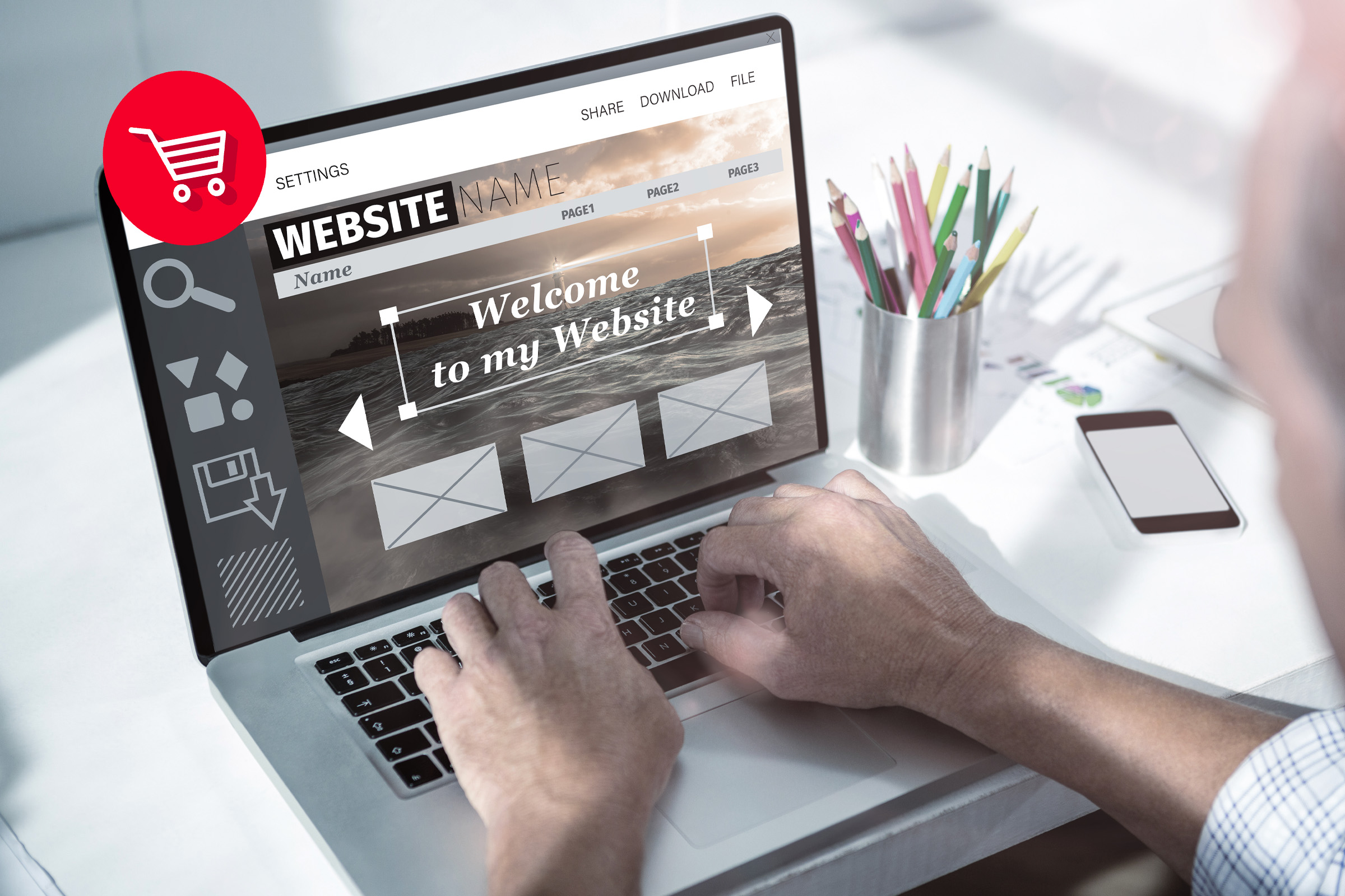 man using a computer - BigCommerce Alternative