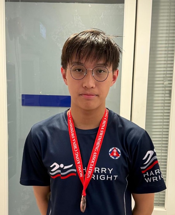 Harry Wright Swim School swimmer Wong Yik Yan Sean with silver medal at Division 1 Part 2 Long Course July 2026 Kowloon Park Hong Kong