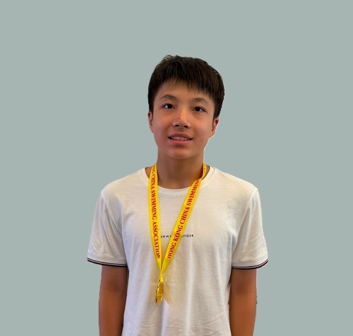 Winston Roper wins gold in the 50m Freestyle at Division 2 Part 3 Long Course — Harry Wright Swim School Hong Kong