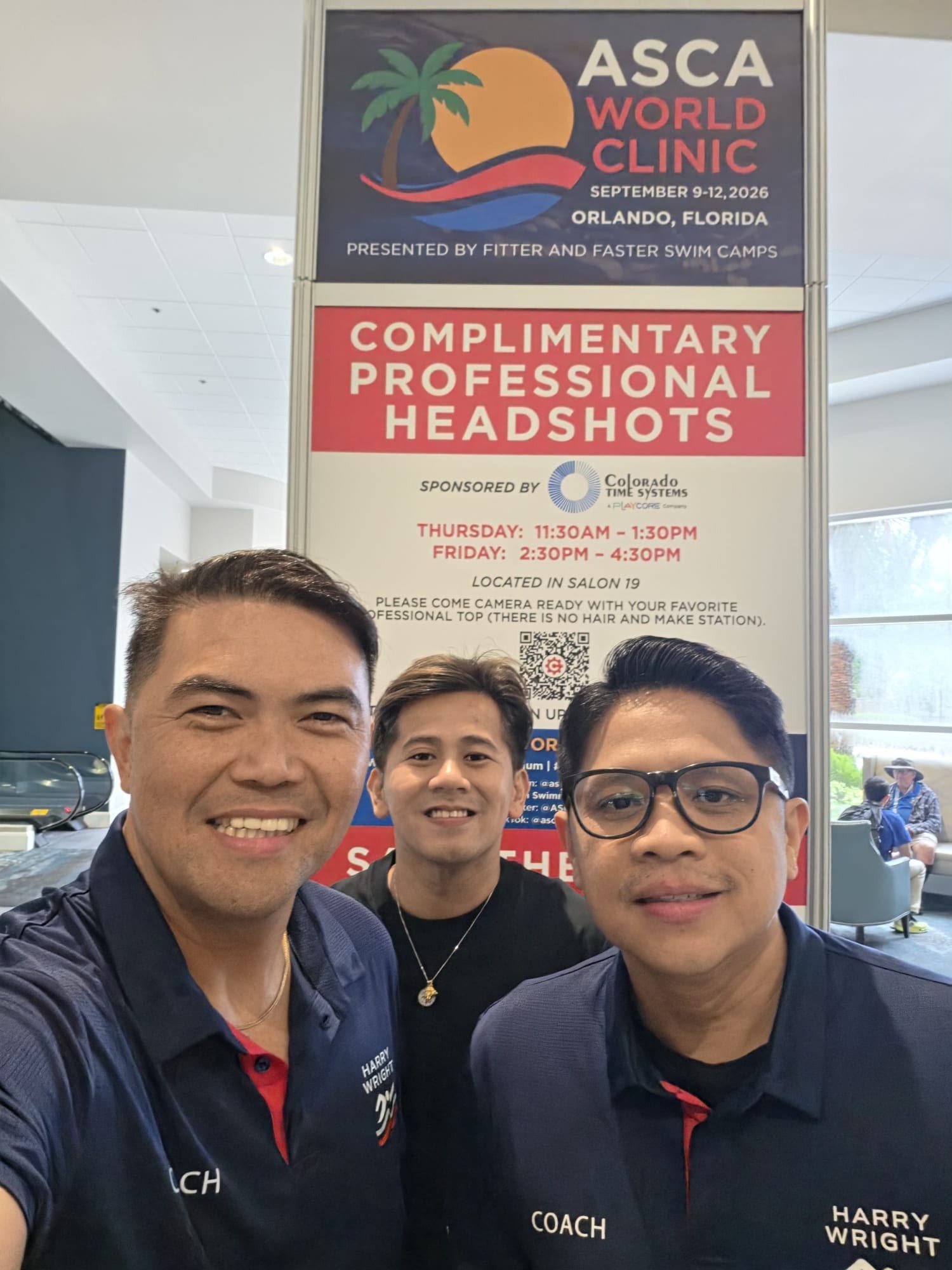 Harry Wright Swim School coaches at the ASCA World Clinic, Orlando, September 2026