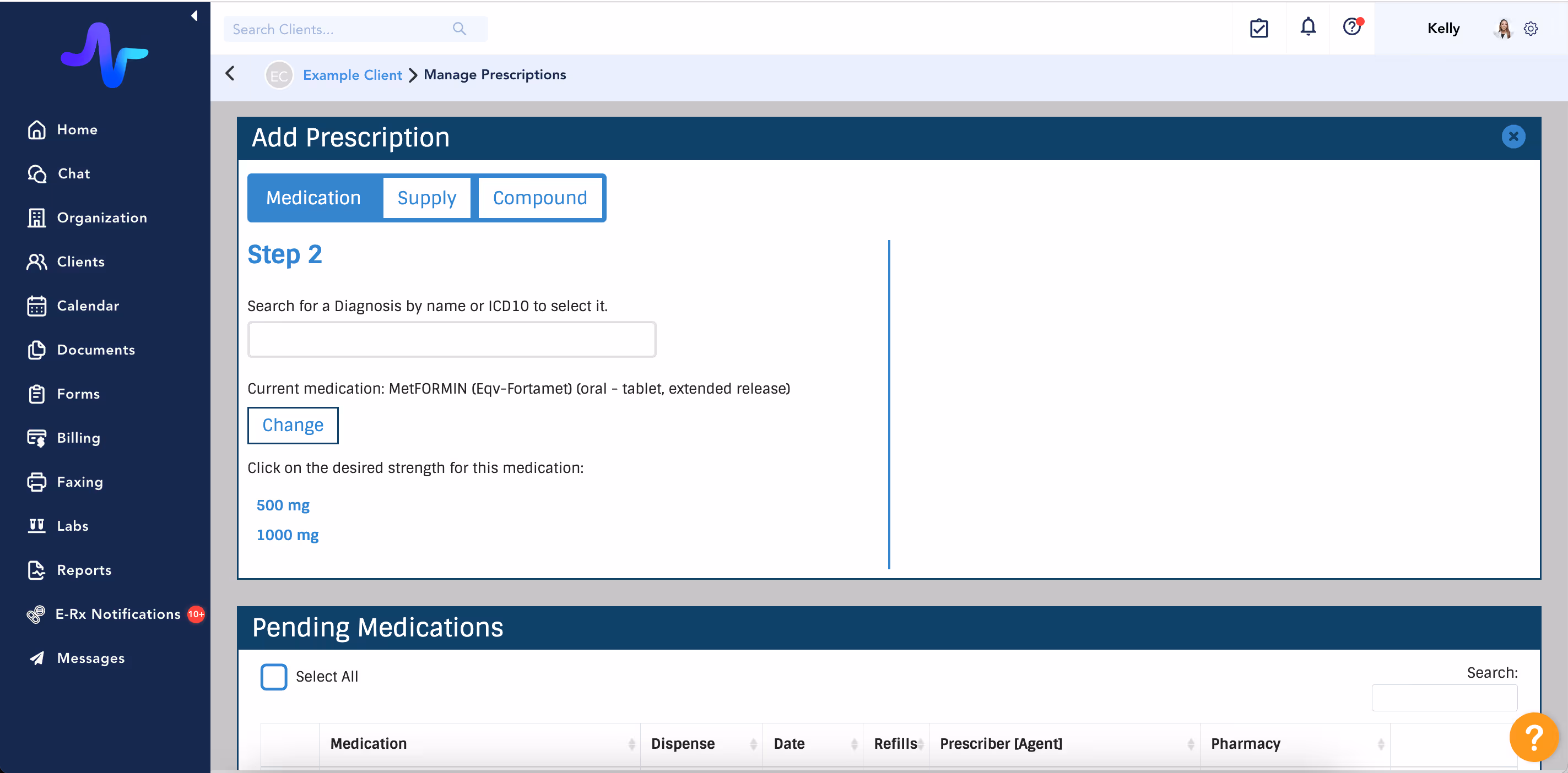 Healthie dashboard screenshot displaying key metrics and data for efficient decision-making.