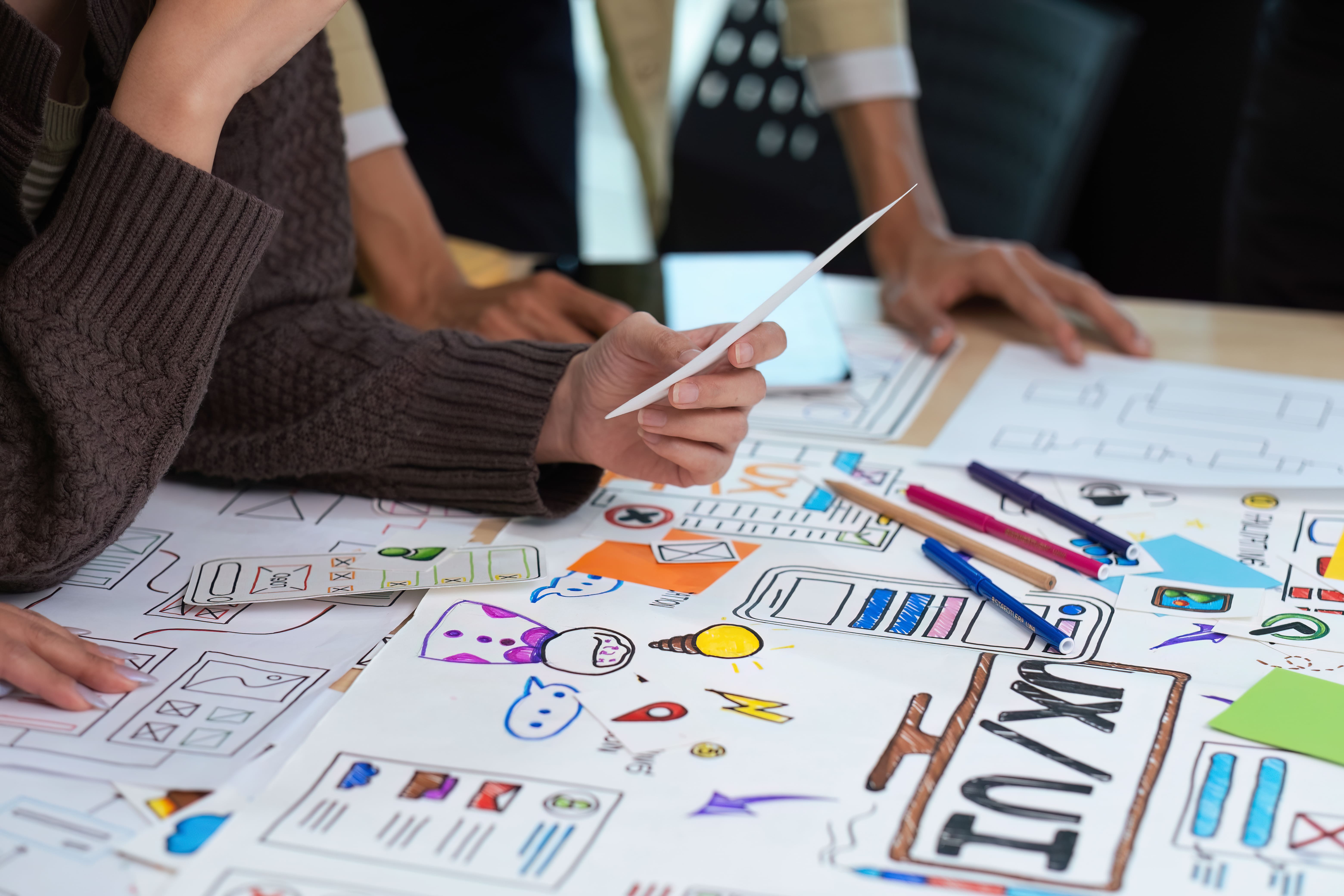 UX-Entwickler und UI-Designer nutzen Storyboard