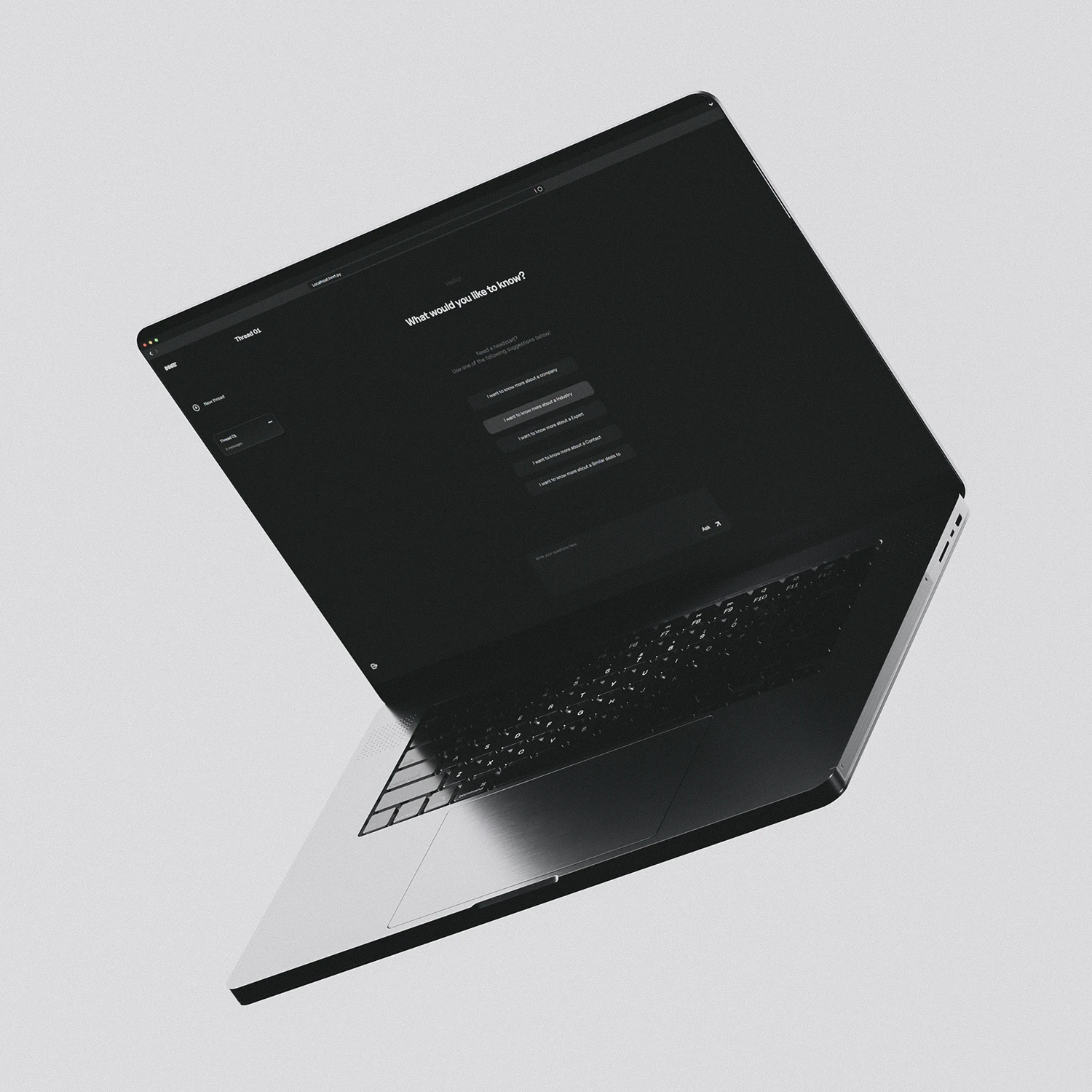 Mockup image of theLennart application a Macbook pro