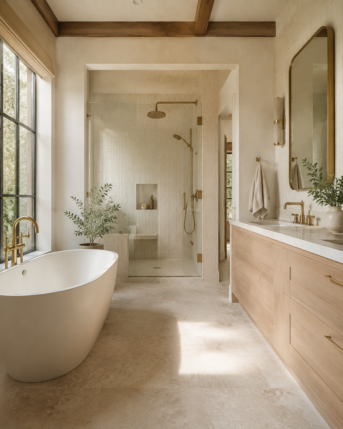 Editorial concept of a primary bathroom renovation