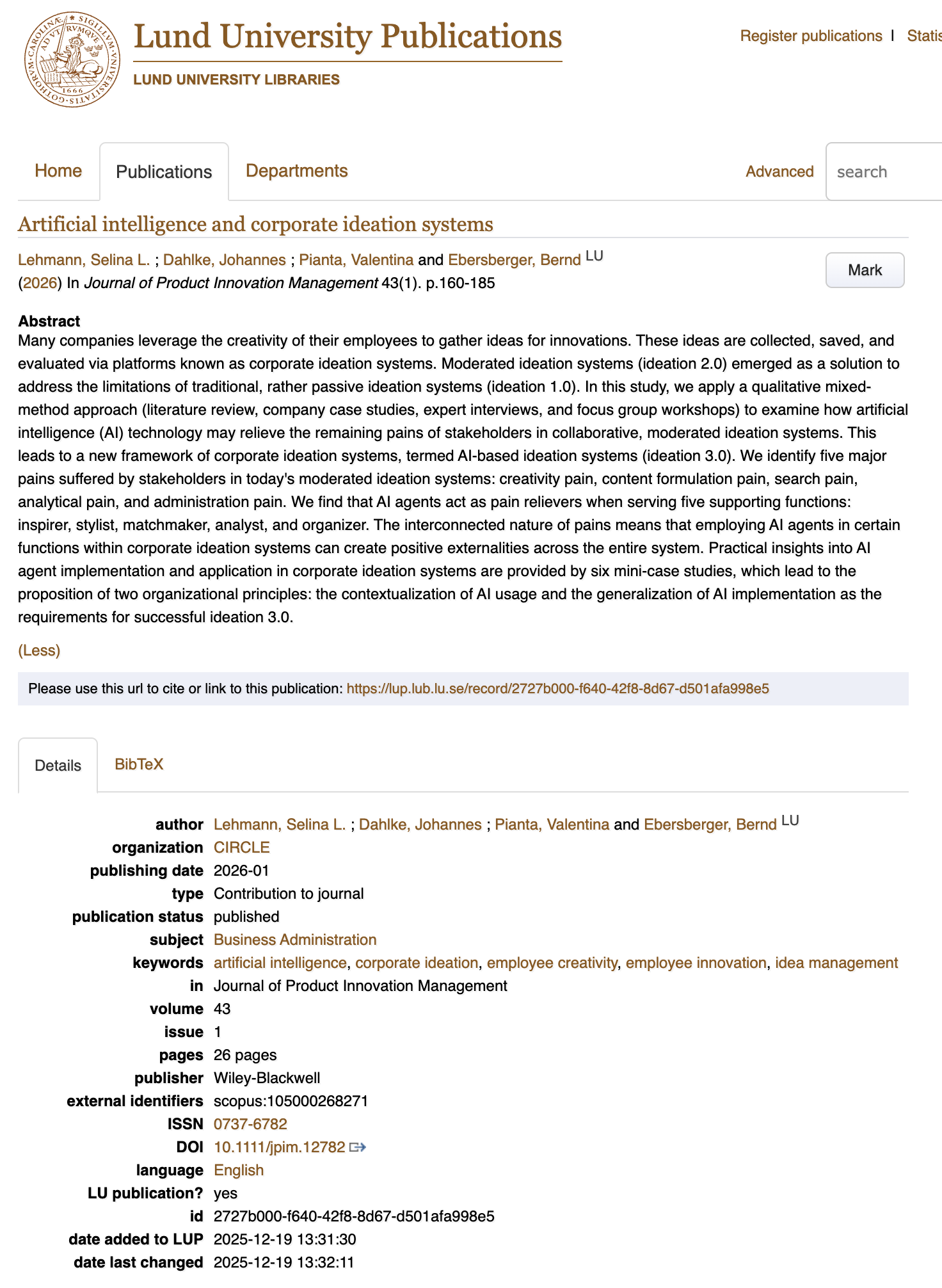 Artificial intelligence and corporate ideation systems