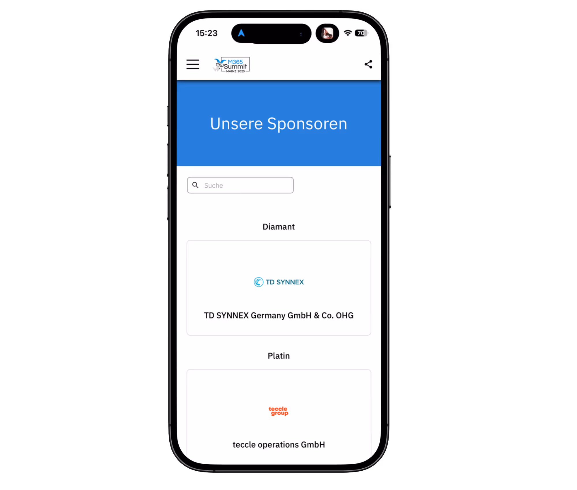 Sponsoren M365 Summit App