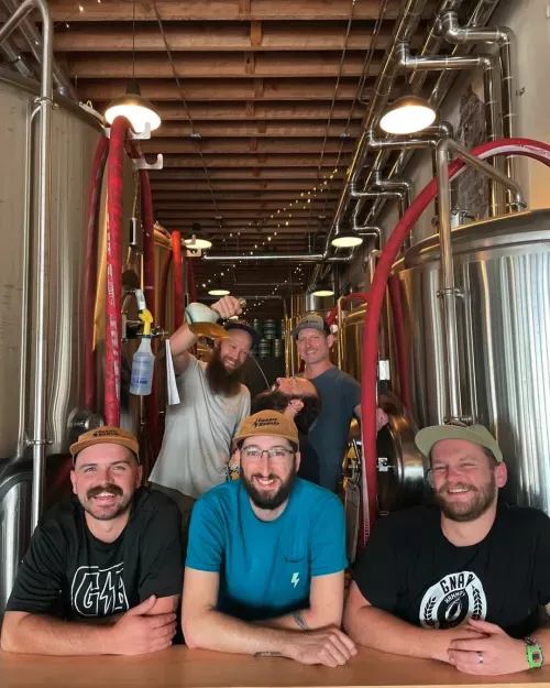 Behind the scene group photo in the Taproom