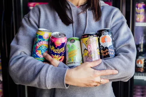 Cari holding the flagship brews