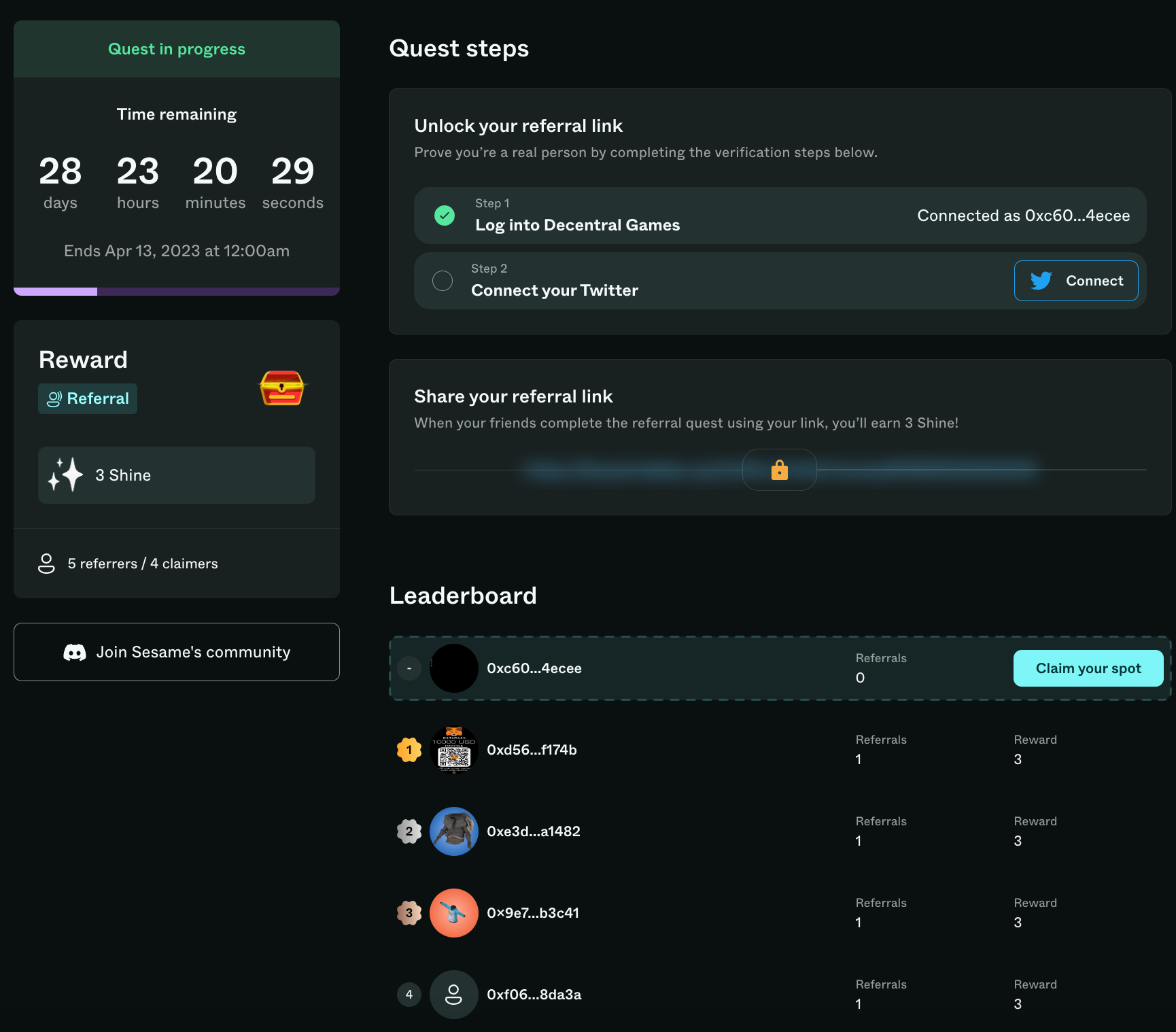 Referrer flow