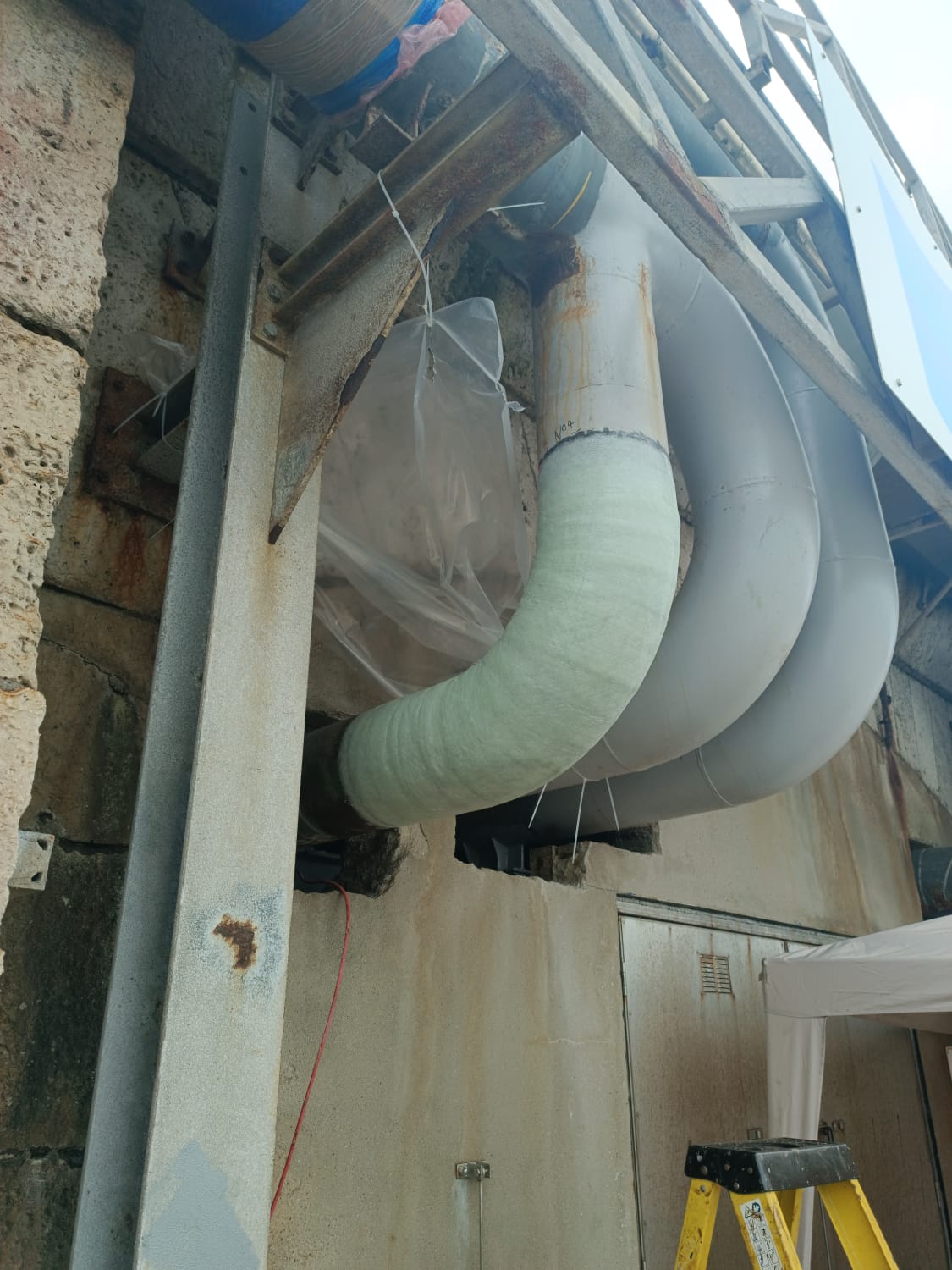 Completed BioWrap 102 engineered composite repair on fuel oil suction and discharge lines