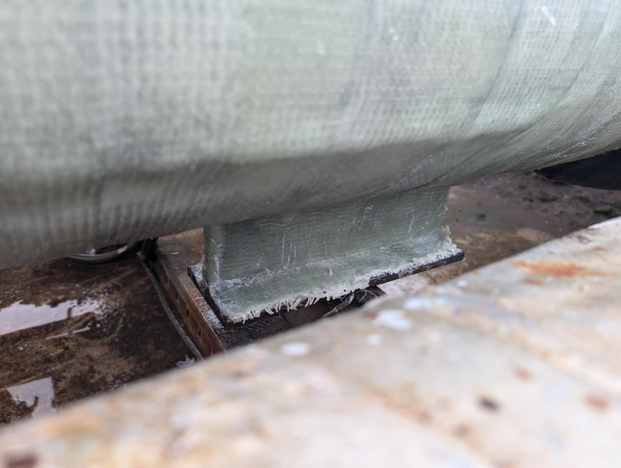Completed 12-inch support landing detail with maintained movement clearance