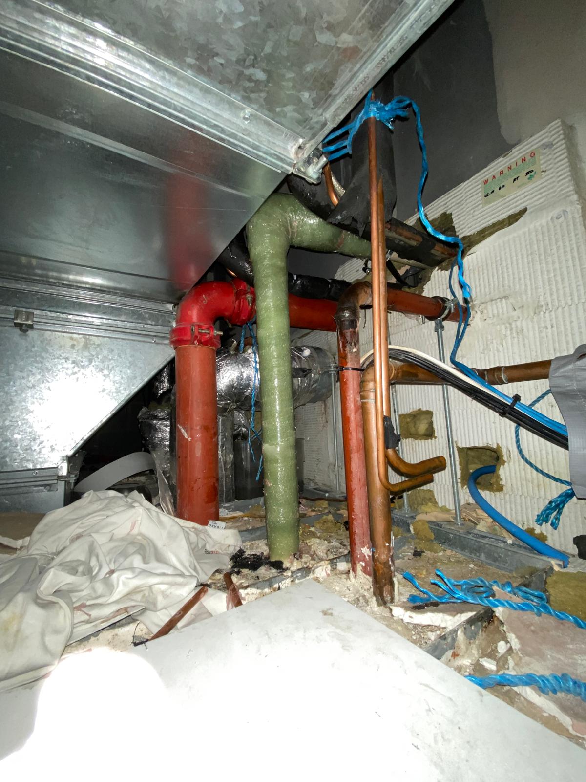 Completed BioWrap 102 repair on the 50 mm boosted cold water main
