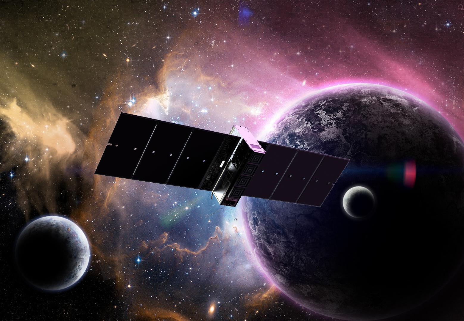 A fleet satellite in space