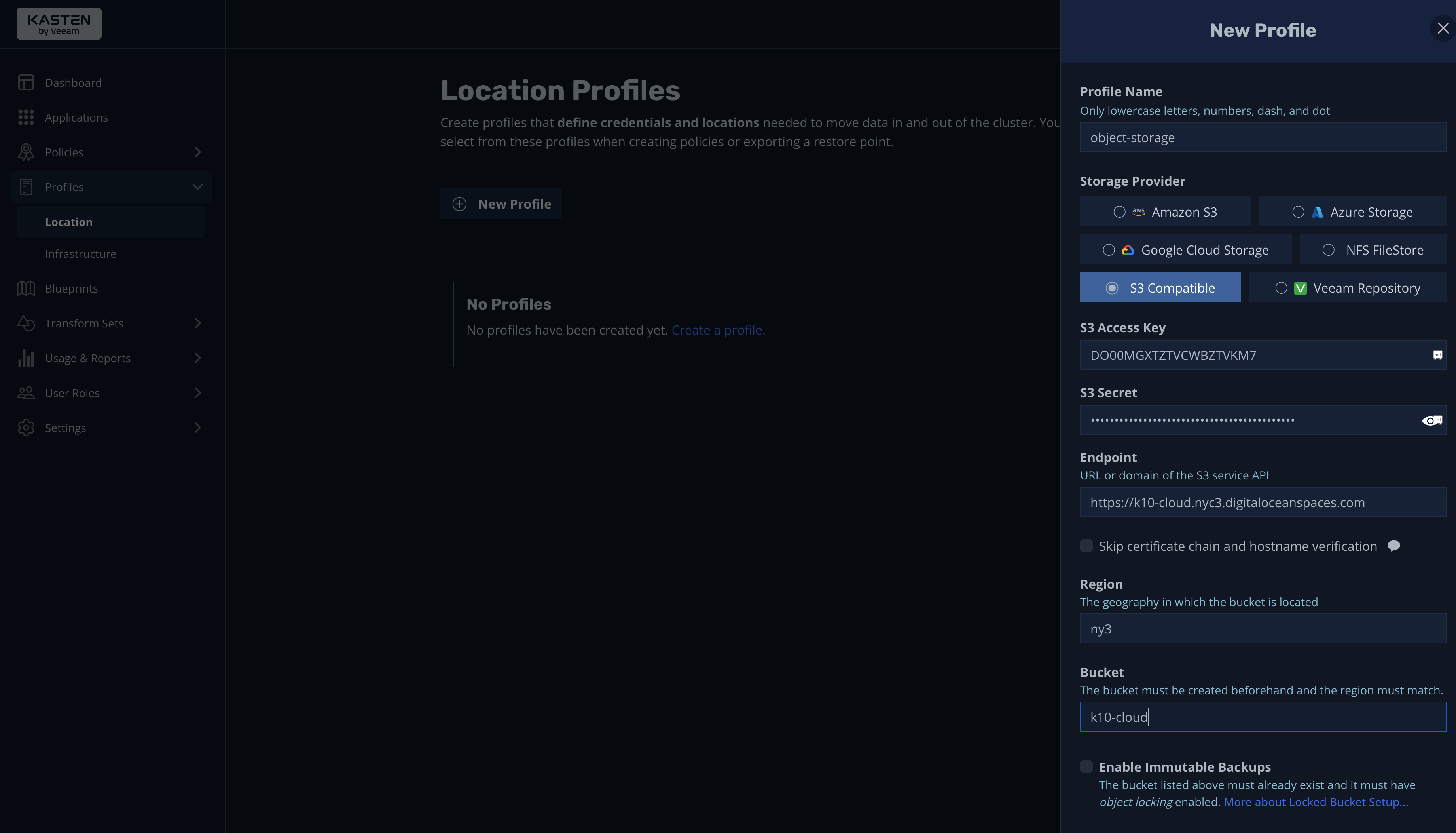 Location profiles