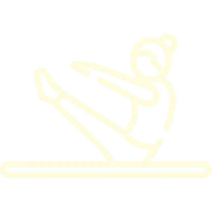 Icon of a person doing a Pilates exercise on a mat with one leg raised and arms extended.