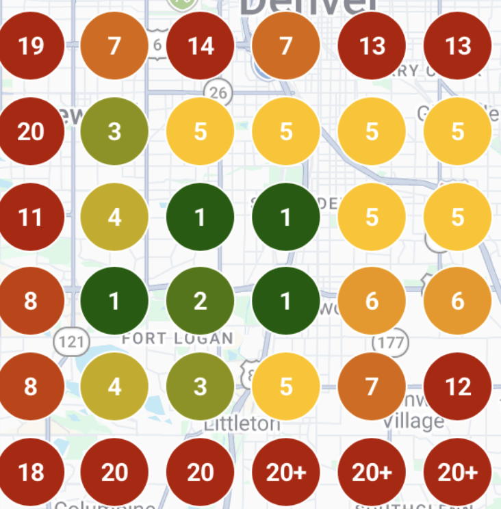 Google Maps before optimization — all 20+