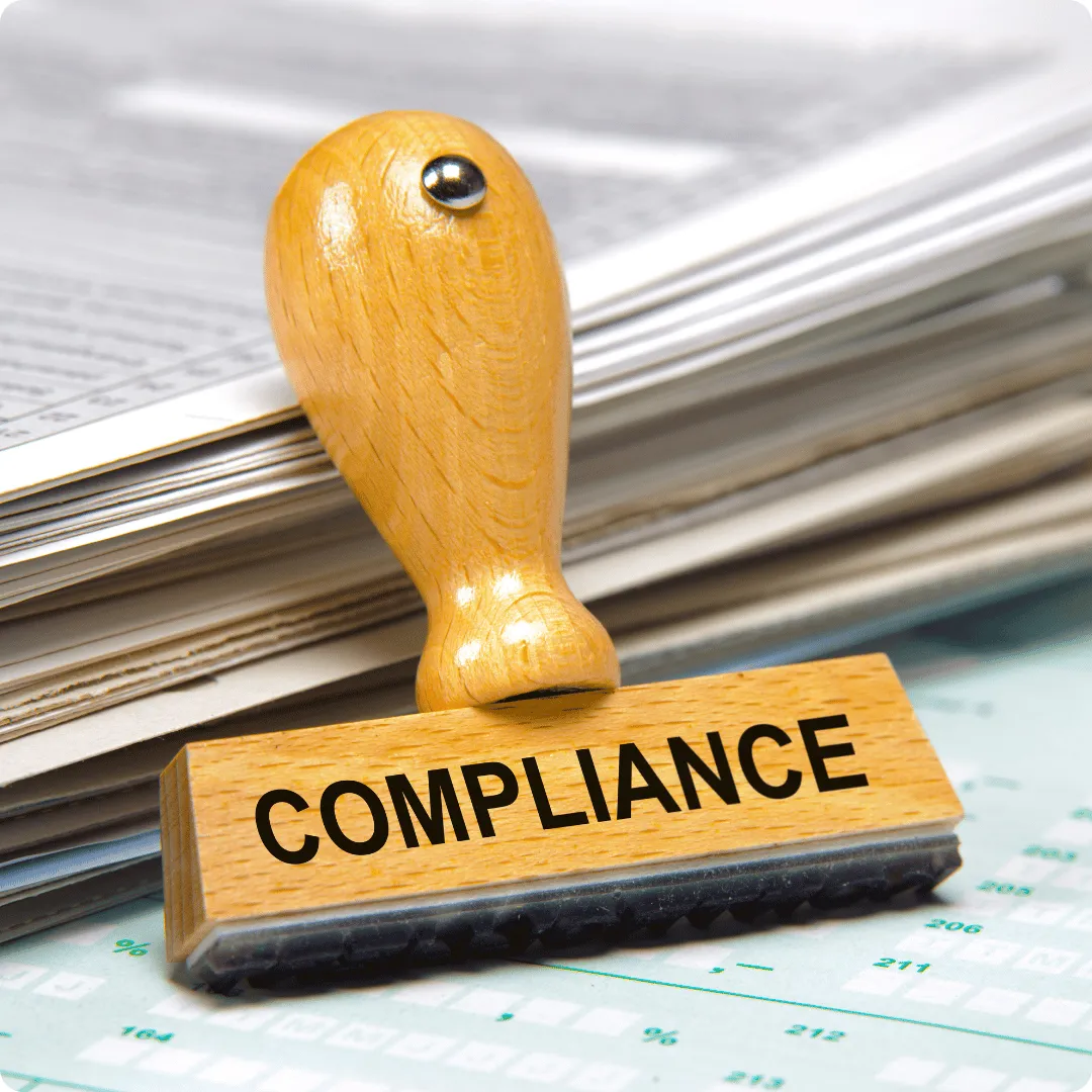 Regulatory compliance process infographic illustrating key steps for sales training and B2B sales enablement.