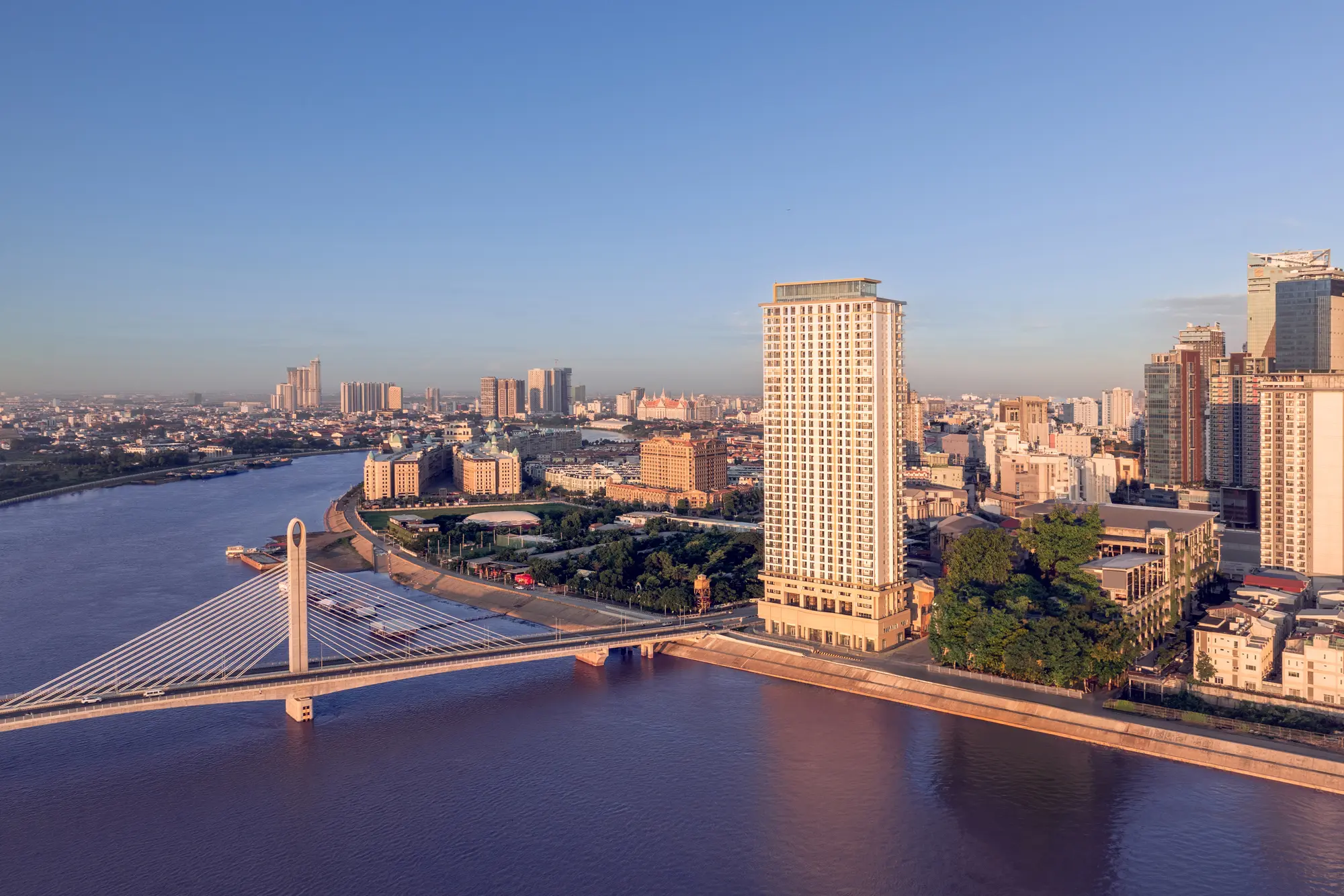 Rivers and City View from Diamond Bay Garden, Koh Pich