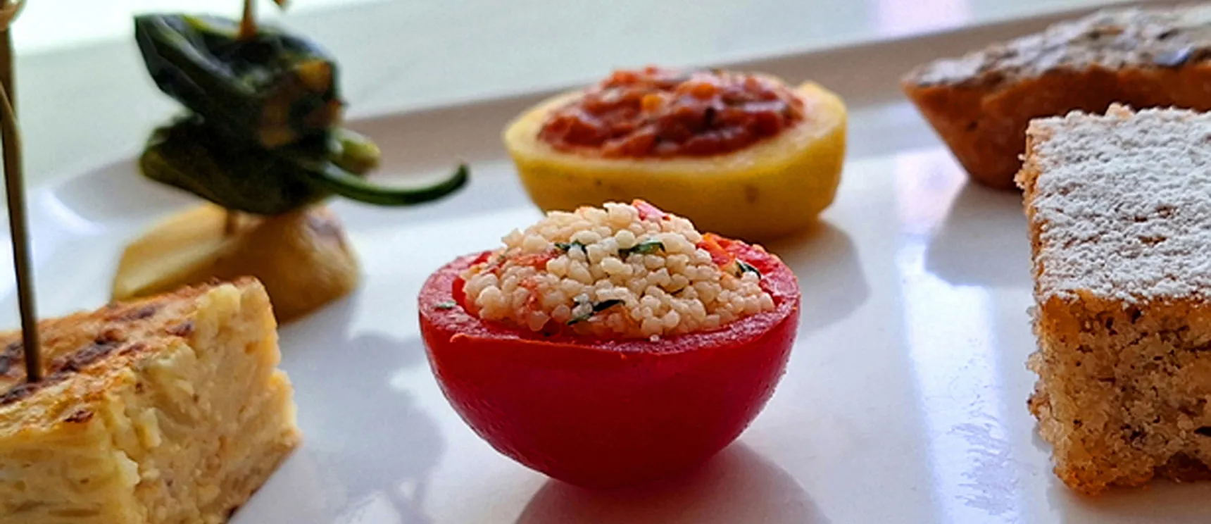 Tapas auf Fingerfood präsentiert, von uns für einen Event gekocht