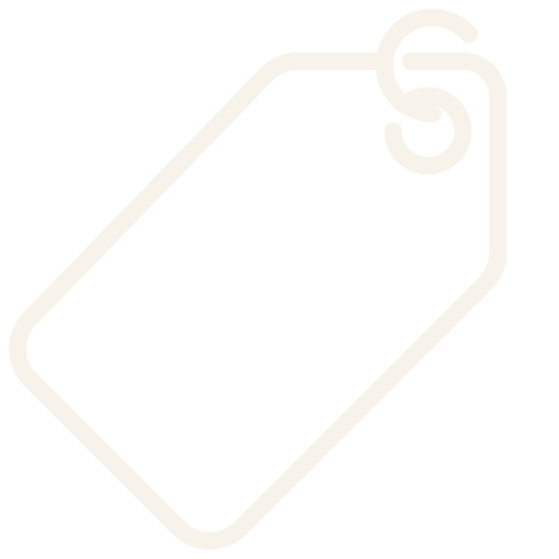 Icône d'une étiquette de prix beige avec un trou et un anneau.