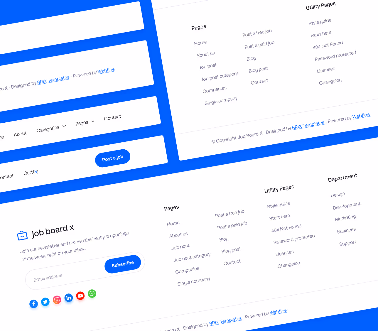 Headers And Footers - Job Board X Webflow Template