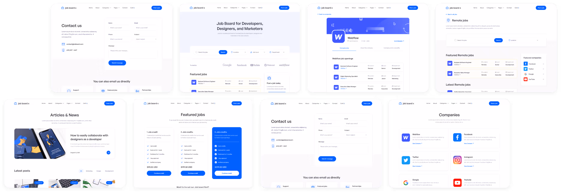 Buy Template - Job Board X Webflow Template