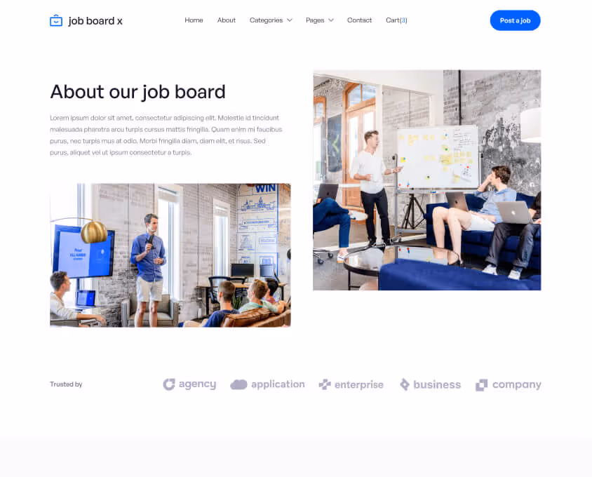 About Page - Job Board X Webflow Template