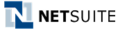 NetSuite logo with stylized gray and blue overlapping shapes.