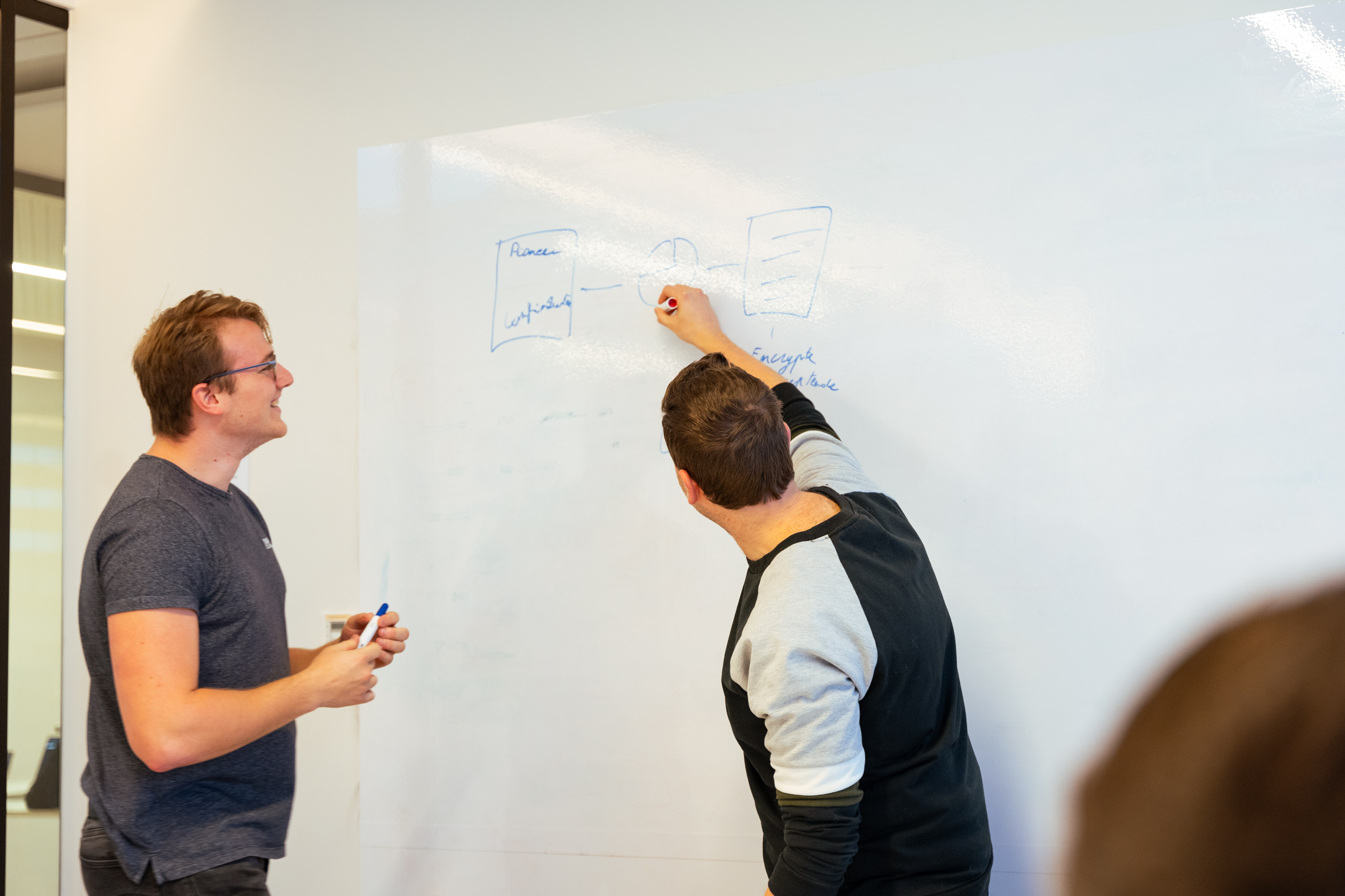 Codux, working on a whiteboard