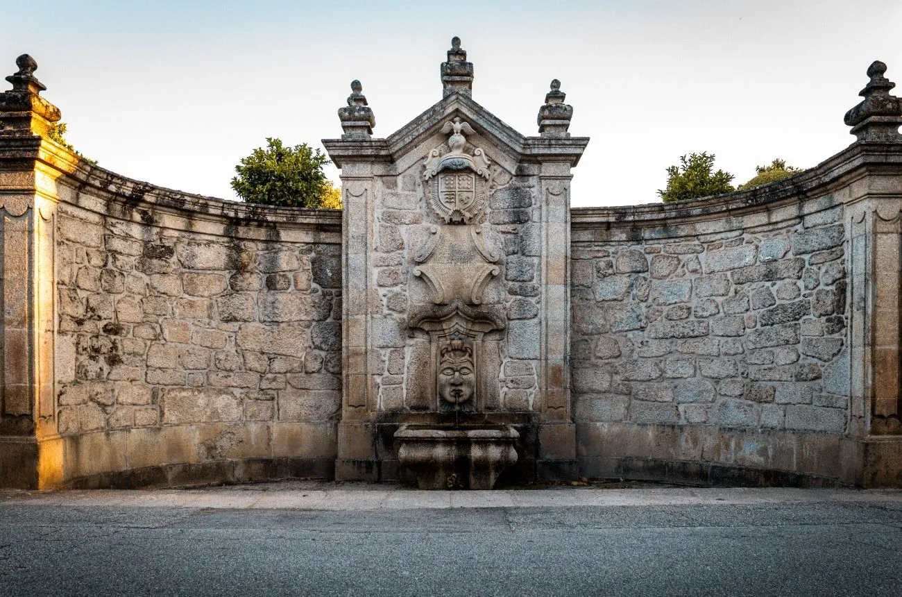 The carved stone Carranca fountain in Santar.