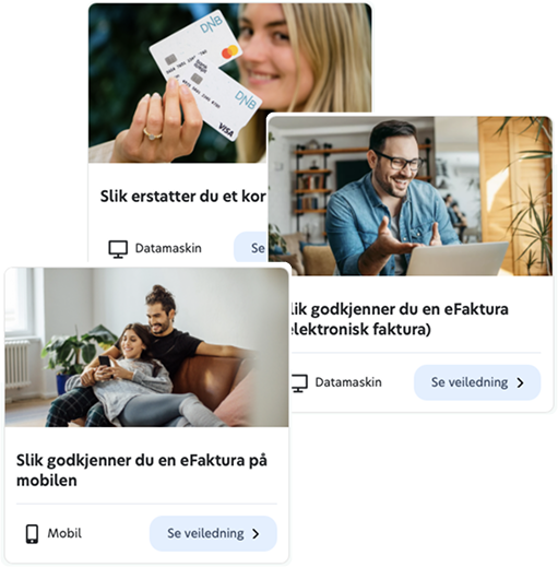 screenshot av ulike veiledninger