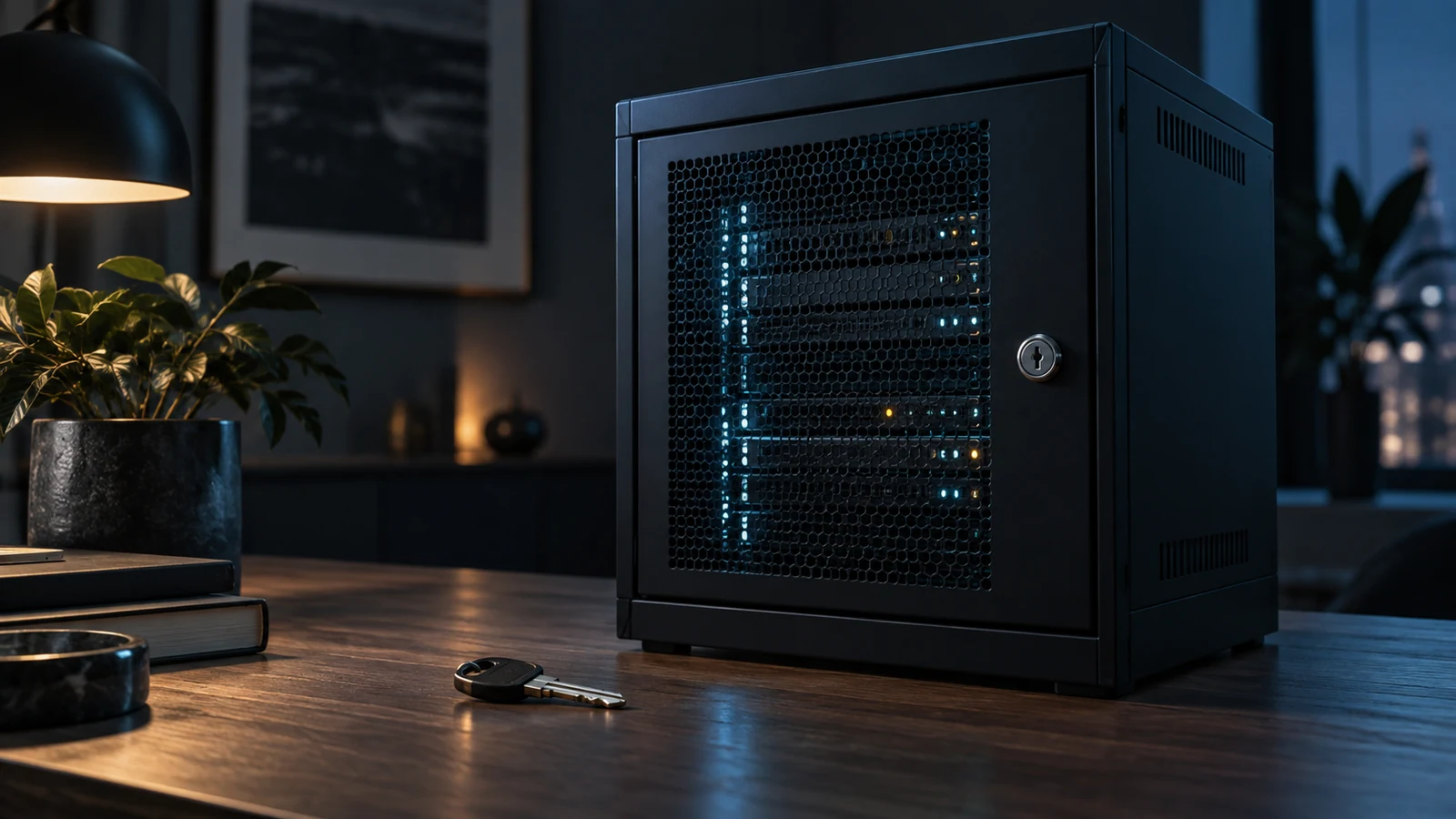 Verschlossener Serverschrank als Sinnbild für Datenkontrolle