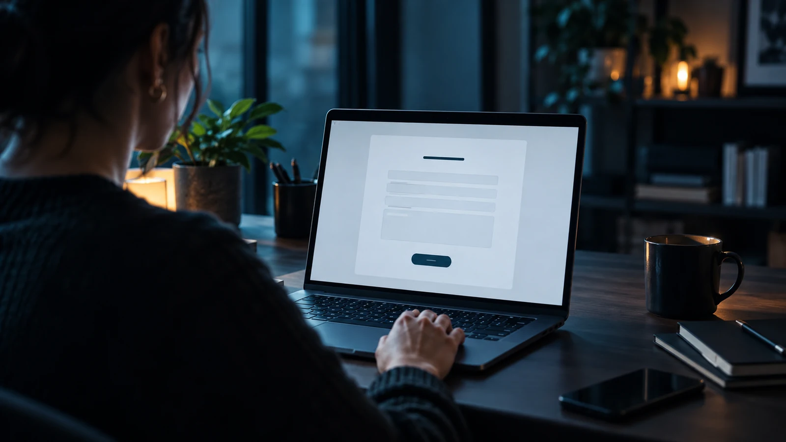 Nutzertest eines Kontaktformulars am Laptop
