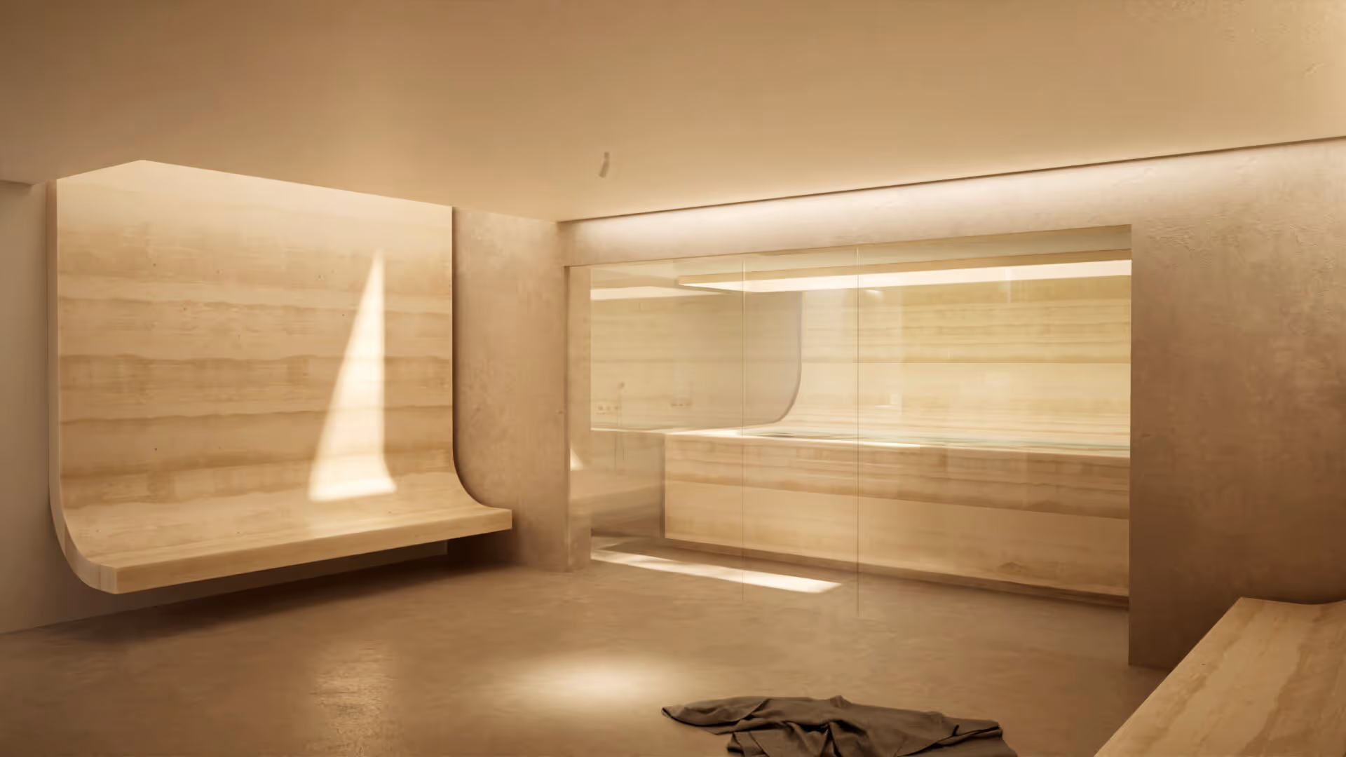 Chambre élégante avec lit double et décoration minimaliste