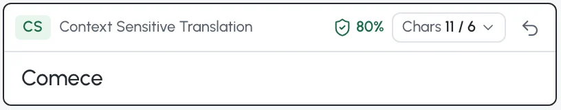 A Context Sensitive translation at 80% confidence