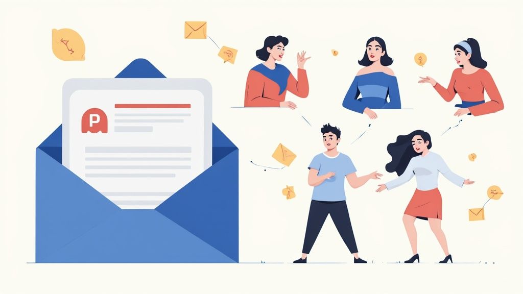 A person at a desk pitching an idea to a journalist on a large screen, symbolizing digital PR outreach for ecommerce link building.