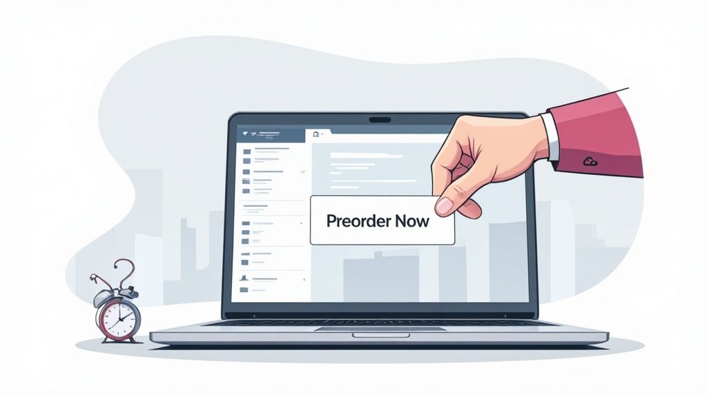 People discussing business strategy around a table with laptops