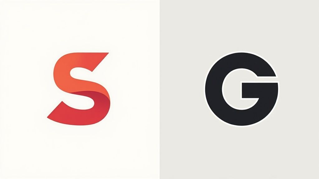 A person brainstorming brand ideas on a whiteboard.