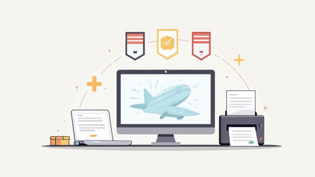 Shipping labels and carrier icons