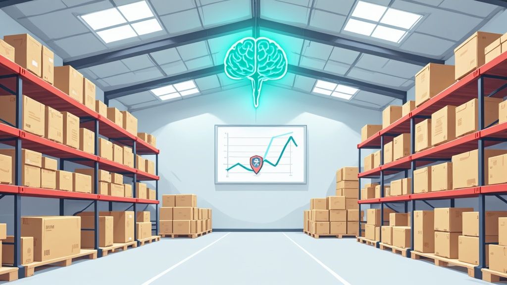 Gears and data streams illustrating AI optimizing business operations.