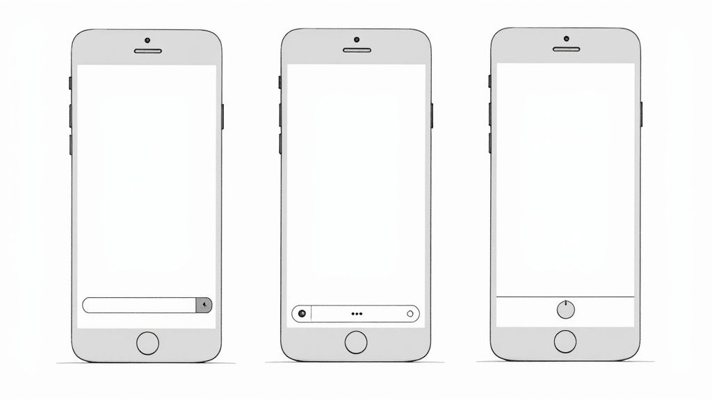 People interacting with various mobile app interfaces on their smartphones, showcasing excellent mobile-first design.