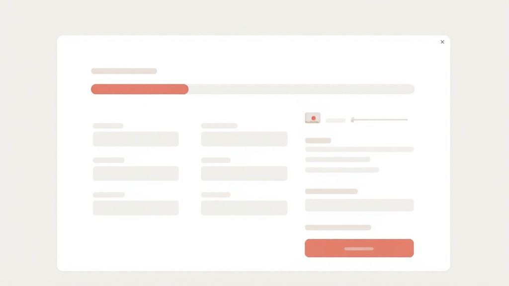 A clean and streamlined Shopify checkout page on a laptop screen