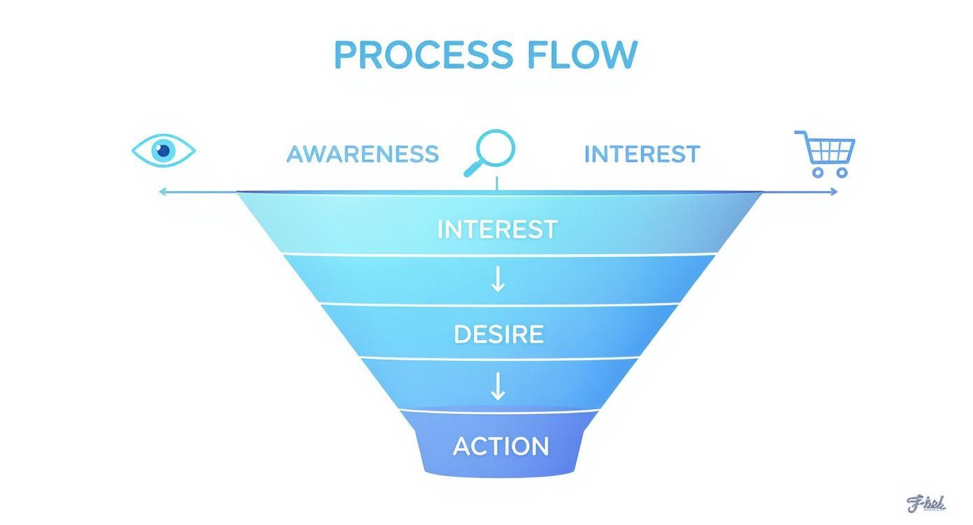 Infographic about how to create a sales funnel