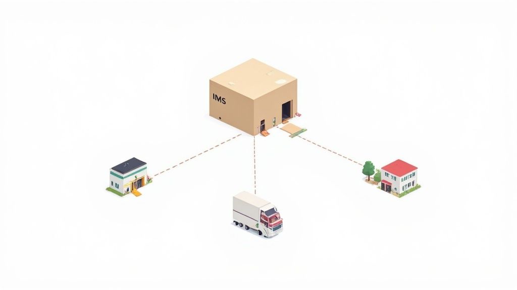 Woman using a tablet to manage inventory in a warehouse