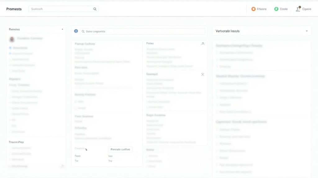 E-commerce website dashboard showing product listings, filters, search functionality, and navigation menu interface