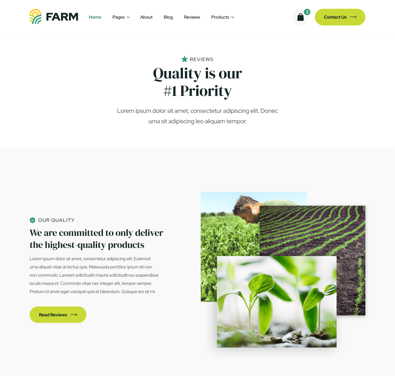 Farm - Reviews page - Agriculture and Farm Webflow Template