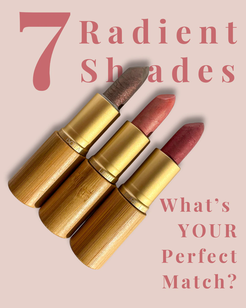 Beauty ad featuring lipsticks and a shade-matching message.