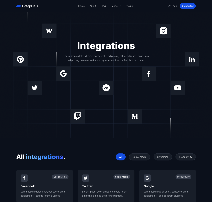 Hero Strip - Dataplus X Webflow Template