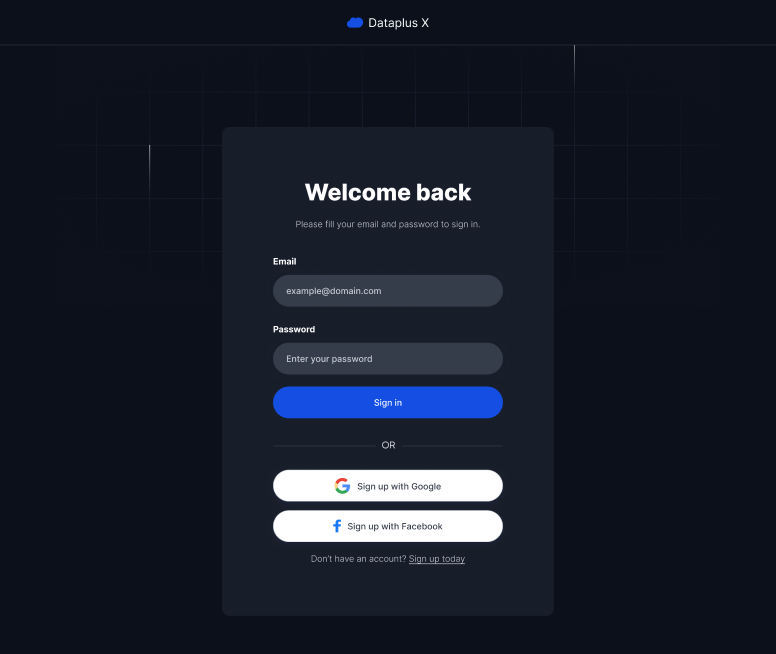 Sign In - Dataplus X Webflow Template