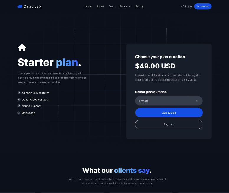 Landing Page - Dataplus X Webflow Template